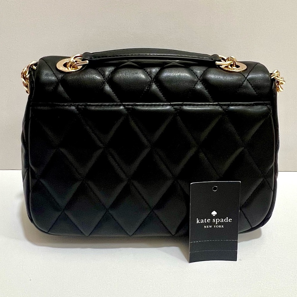 KATE SPADE Carey quilted small flap chain crossbody bag🖤🖤 - Picture 8 of 9